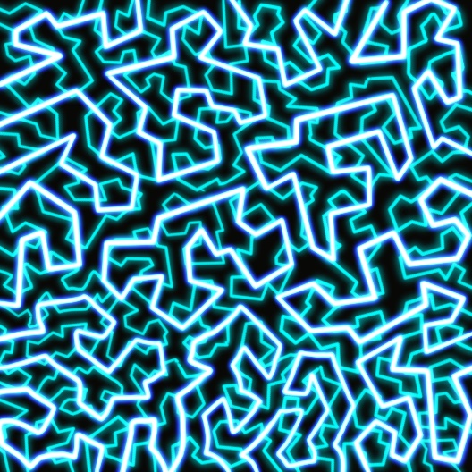 TAYLINES neon cyan maze line artwork